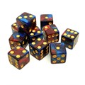 Набор кубиков D6 перламутровые Лед и Пламя 16мм с ровными углами (10 шт.) - фото 7632