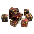 Набор кубиков 10 шт. D6 перламутровые "Адское Пламя" 16мм с ровными углами - фото 7634