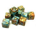 Набор кубиков 10 шт. D6 перламутровые "Исцеление Ран" 16мм с ровными углами - фото 7648