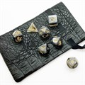 Кубики ДнД (7 шт) с мешочком / Дайсы для DnD / Dungeons & Dragons /  RPG / Перламутровый дымчатый - фото 7668