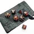 Кубики ДнД (7 шт) с мешочком / Дайсы для DnD / Dungeons & Dragons /  RPG / Перламутровый черно-бордовый - фото 7672