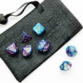Кубики ДнД (7 шт) с мешочком / Дайсы для DnD / Dungeons & Dragons /  RPG / Перламутровый бирюзово-фиолетовый - фото 7679