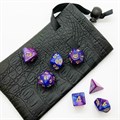 Кубики ДнД (7 шт) с мешочком / Дайсы для DnD / Dungeons & Dragons /  RPG / Сине-фиолетовый - фото 7692