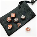 Кубики ДнД (7 шт) с мешочком / Дайсы для DnD / Dungeons & Dragons /  RPG / Оранжево-серый - фото 7706