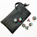 Кубики ДнД (7 шт) с мешочком / Дайсы для DnD / Dungeons & Dragons /  RPG / Перламутровый красно-зеленый - фото 7710