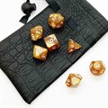 Кубики ДнД (7 шт) с мешочком / Дайсы для DnD / Dungeons & Dragons /  RPG / Перламутровый янтарный - фото 7713