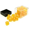 Набор кубиков 36 шт. D6 Желтые прозрачные 12мм - фото 7760