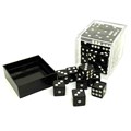 Набор кубиков 36 шт. D6 Черные с острыми углами 12мм - фото 7790