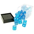 Набор кубиков 36 шт. D6 Голубые прозрачные 12мм - фото 7796
