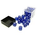 Набор кубиков 36 шт. D6 Синие прозрачные 12мм - фото 7798