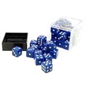 Набор кубиков 36 шт. D6 Синие с острыми углами 12мм - фото 7800