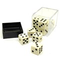 Кубики д6 16мм 12шт в пластиковой коробке. Бежевые с острыми углами - фото 7830