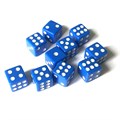 Кубики д6 12мм 10шт. Синие - фото 8275