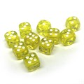 Кубики д6 12мм 10шт. Желтые прозрачные - фото 8279