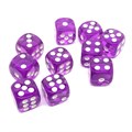 Кубики д6 12мм 10шт. Фиолетовые прозрачные - фото 8283