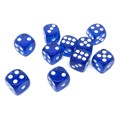 Кубики д6 12мм 10шт. Синие прозрачные - фото 8285